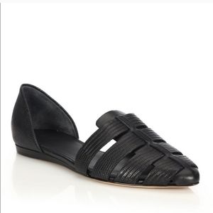 Vince Neves lizard embossed flats, Sz 6